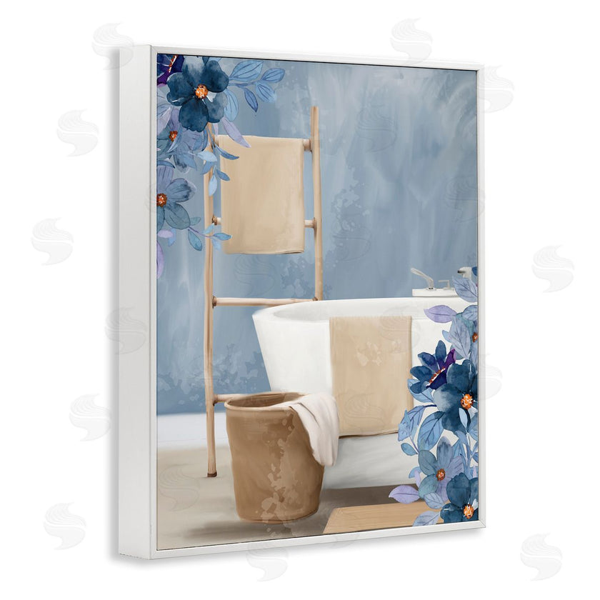 Kim Allen | Bathroom Blues Floral Scene