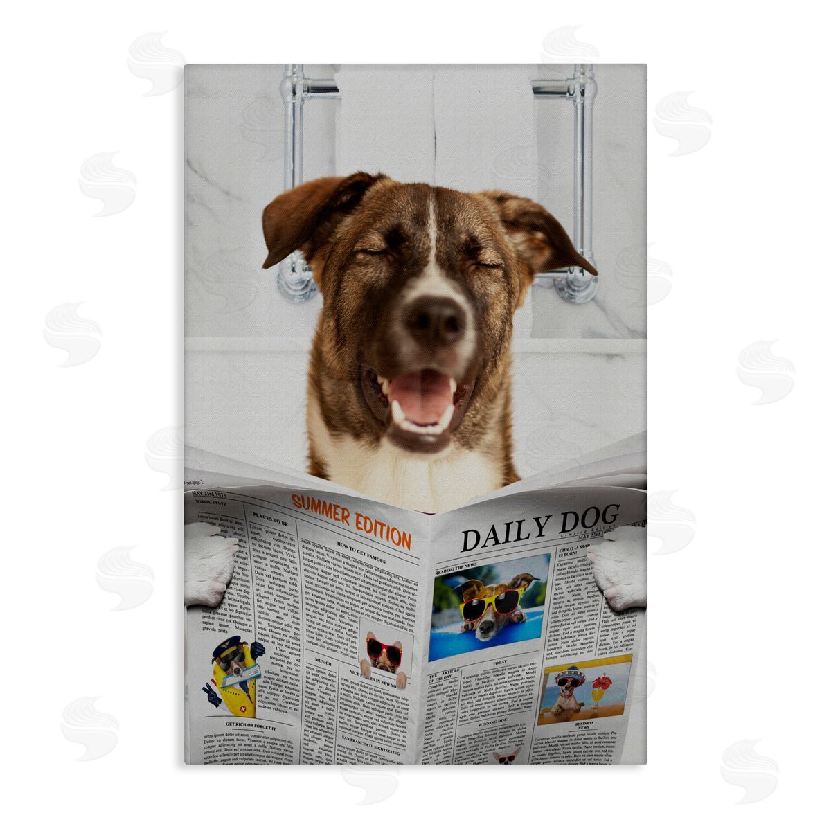 Jesse Keith Daily Dog Bathroom Humor Canvas Wall Art Print