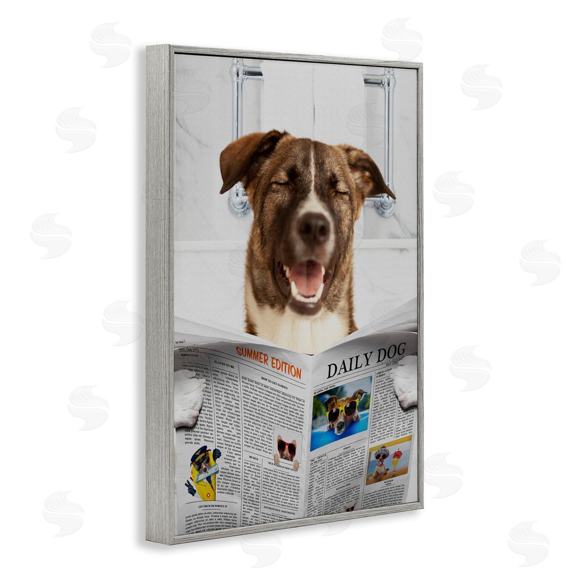 Jesse Keith Daily Dog Bathroom Humor Canvas Wall Art Print