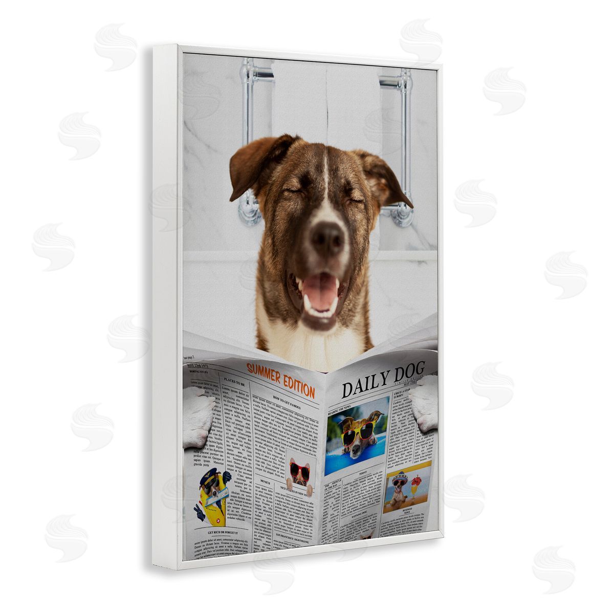 Jesse Keith Daily Dog Bathroom Humor Canvas Wall Art Print