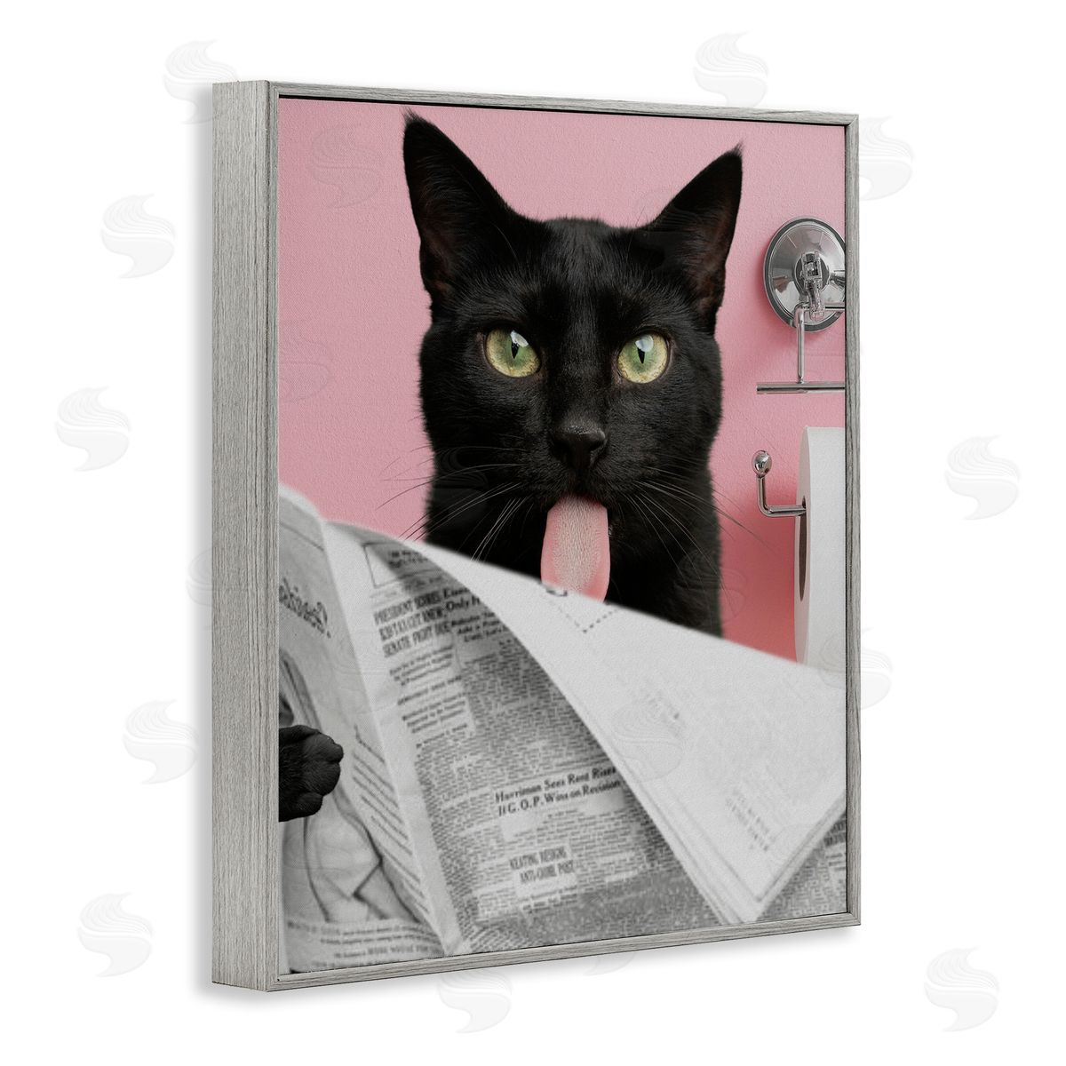 Jesse Keith Black Cat Bathroom Humor Canvas Wall Art Print