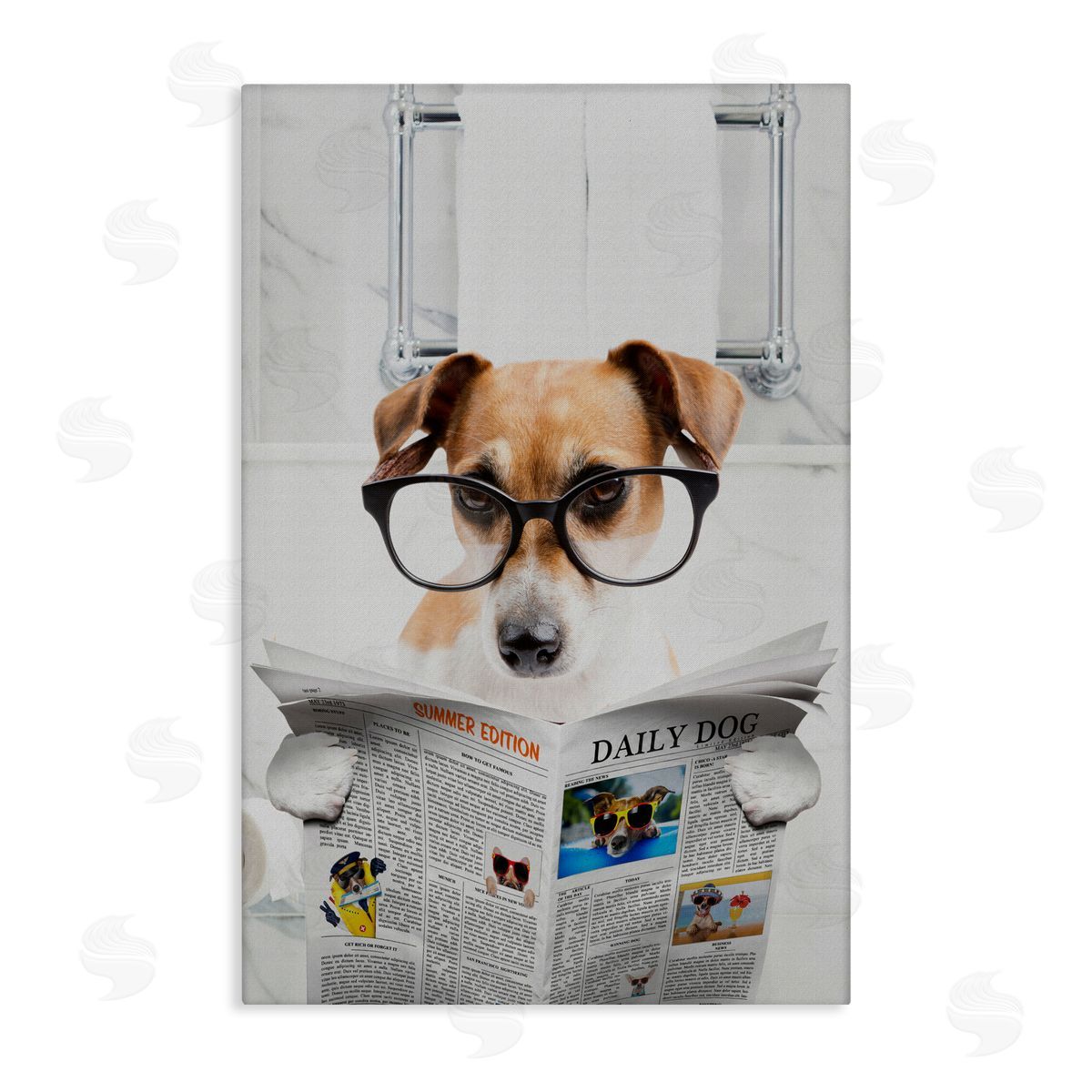 Jesse Keith Hound Concentration Bath Humor Canvas Wall Art Print