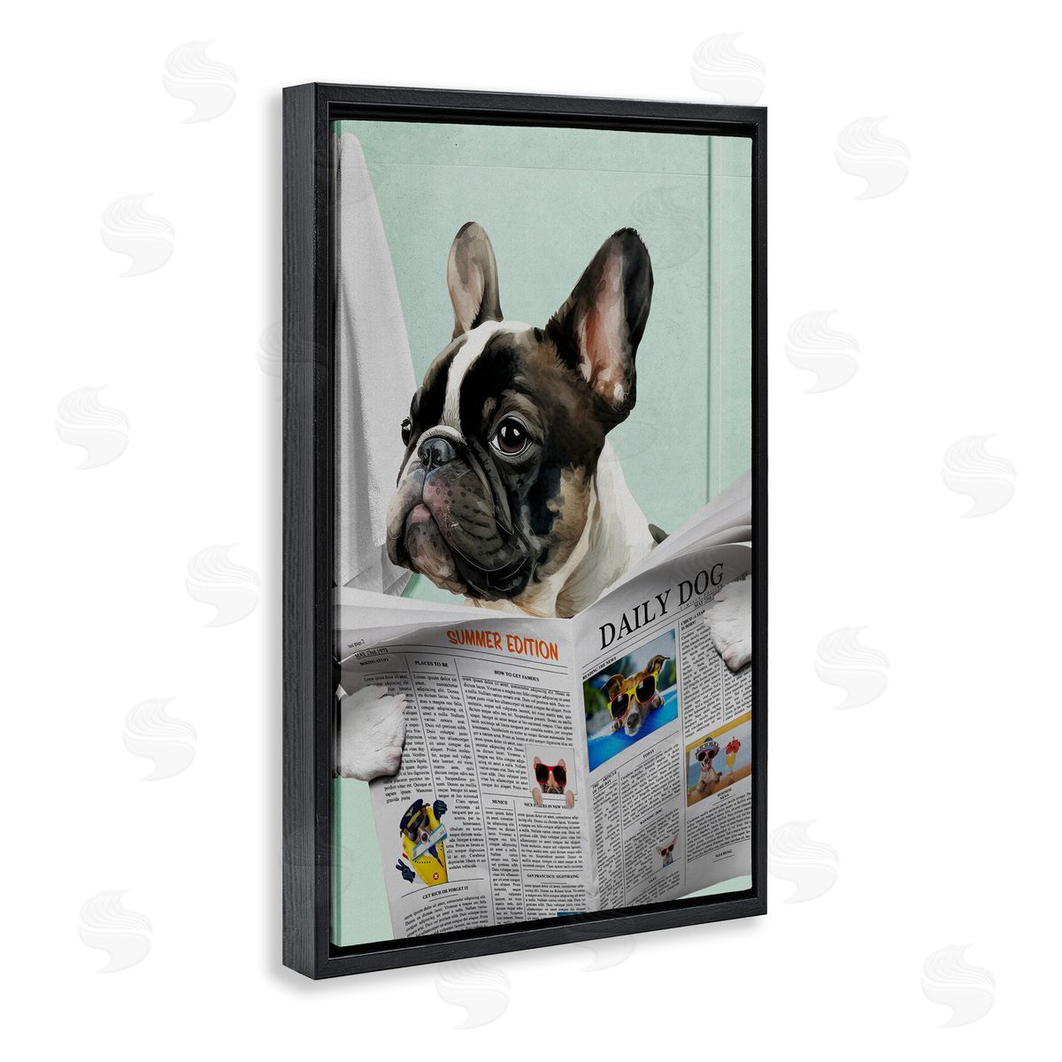 Jesse Keith Pug News Bathroom Humor Canvas Wall Art Print