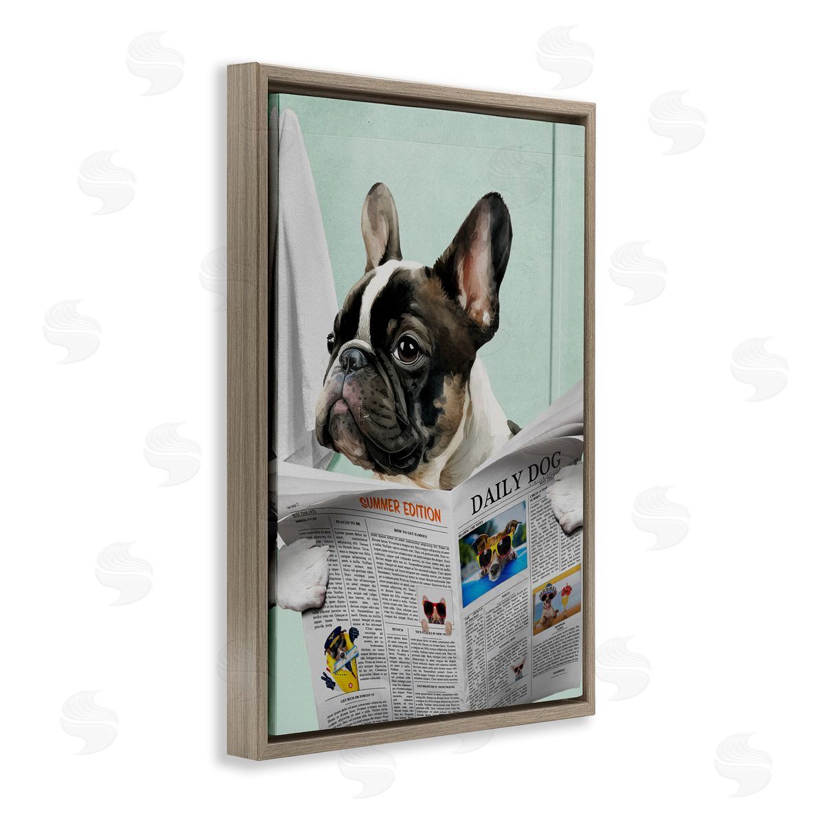Jesse Keith Pug News Bathroom Humor Canvas Wall Art Print