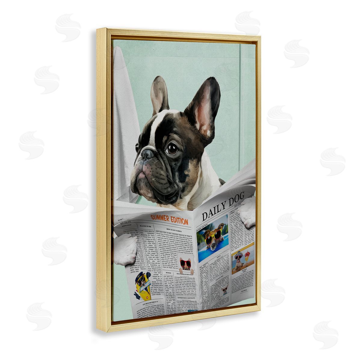 Jesse Keith Pug News Bathroom Humor Canvas Wall Art Print