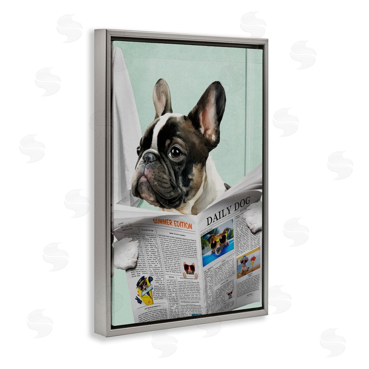 Jesse Keith Pug News Bathroom Humor Canvas Wall Art Print