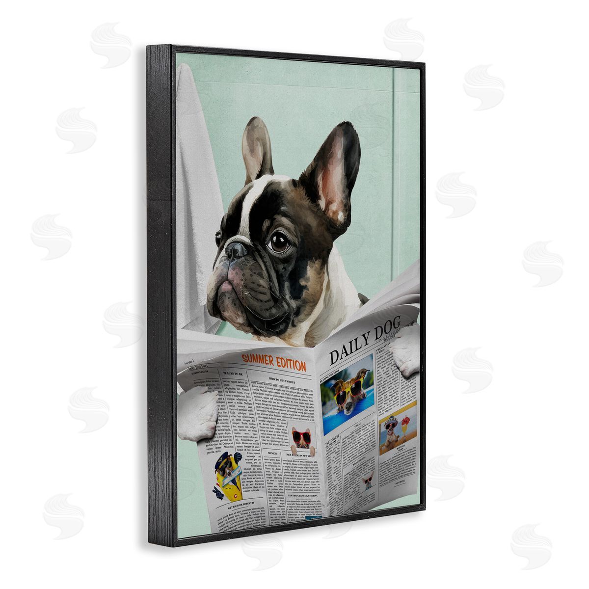 Jesse Keith Pug News Bathroom Humor Canvas Wall Art Print