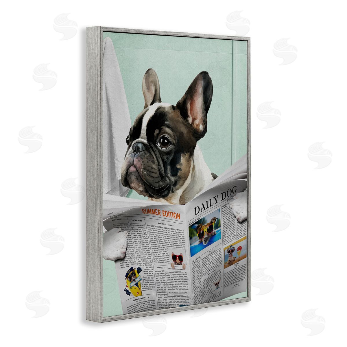 Jesse Keith Pug News Bathroom Humor Canvas Wall Art Print