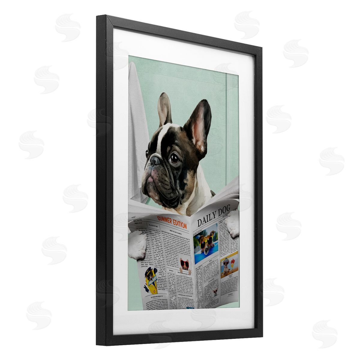Jesse Keith Pug News Bathroom Humor Canvas Wall Art Print