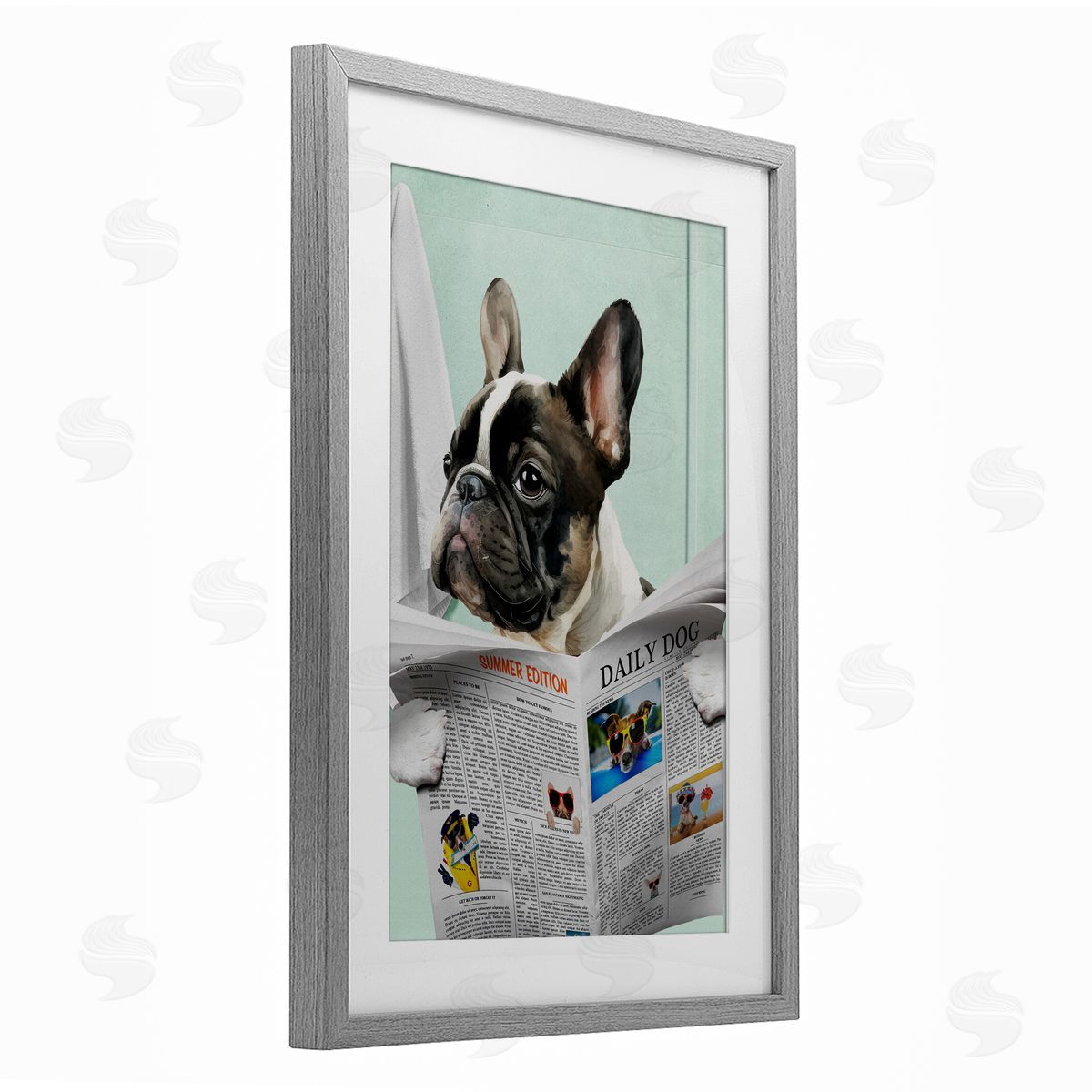 Jesse Keith Pug News Bathroom Humor Canvas Wall Art Print