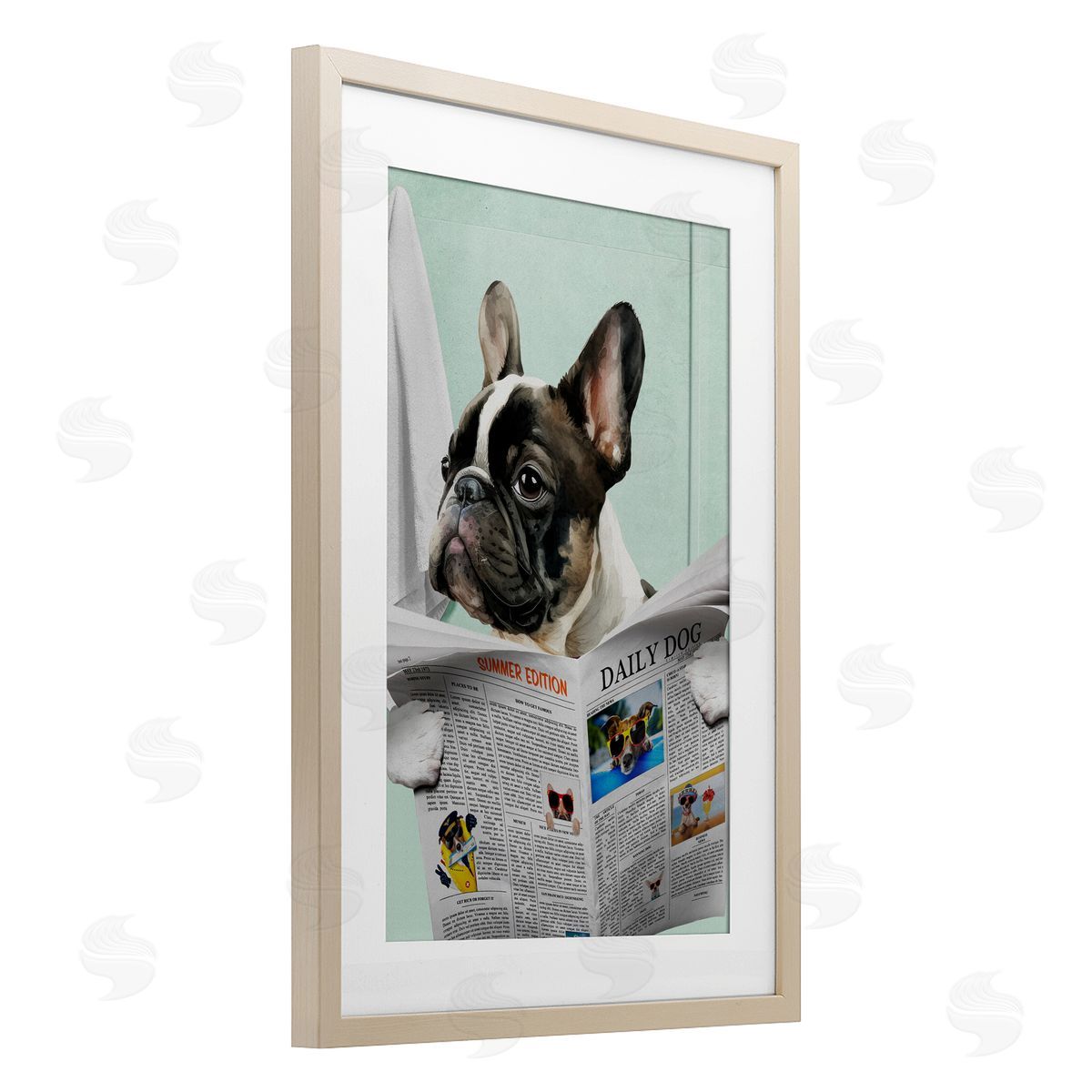 Jesse Keith Pug News Bathroom Humor Canvas Wall Art Print