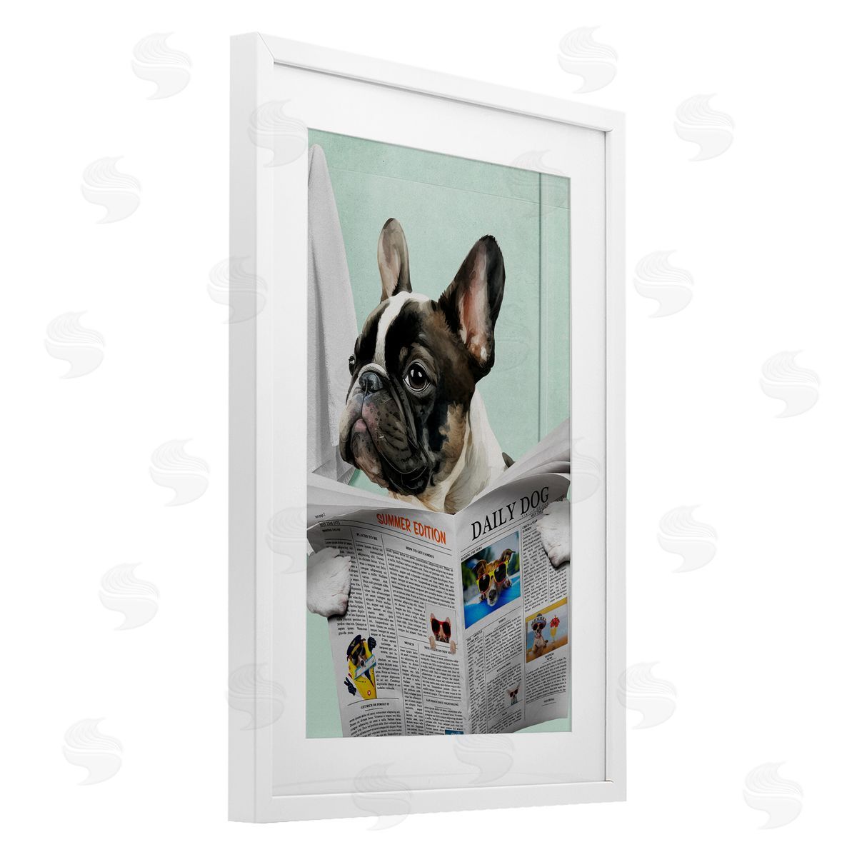 Jesse Keith Pug News Bathroom Humor Canvas Wall Art Print