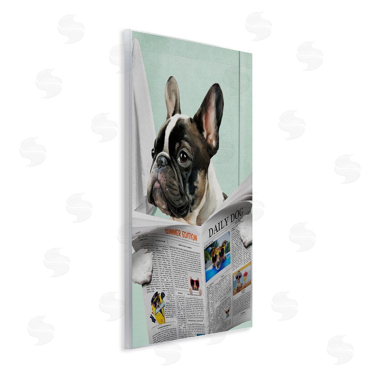 Jesse Keith Pug News Bathroom Humor Canvas Wall Art Print
