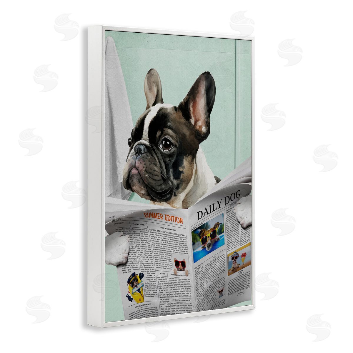 Jesse Keith Pug News Bathroom Humor Canvas Wall Art Print
