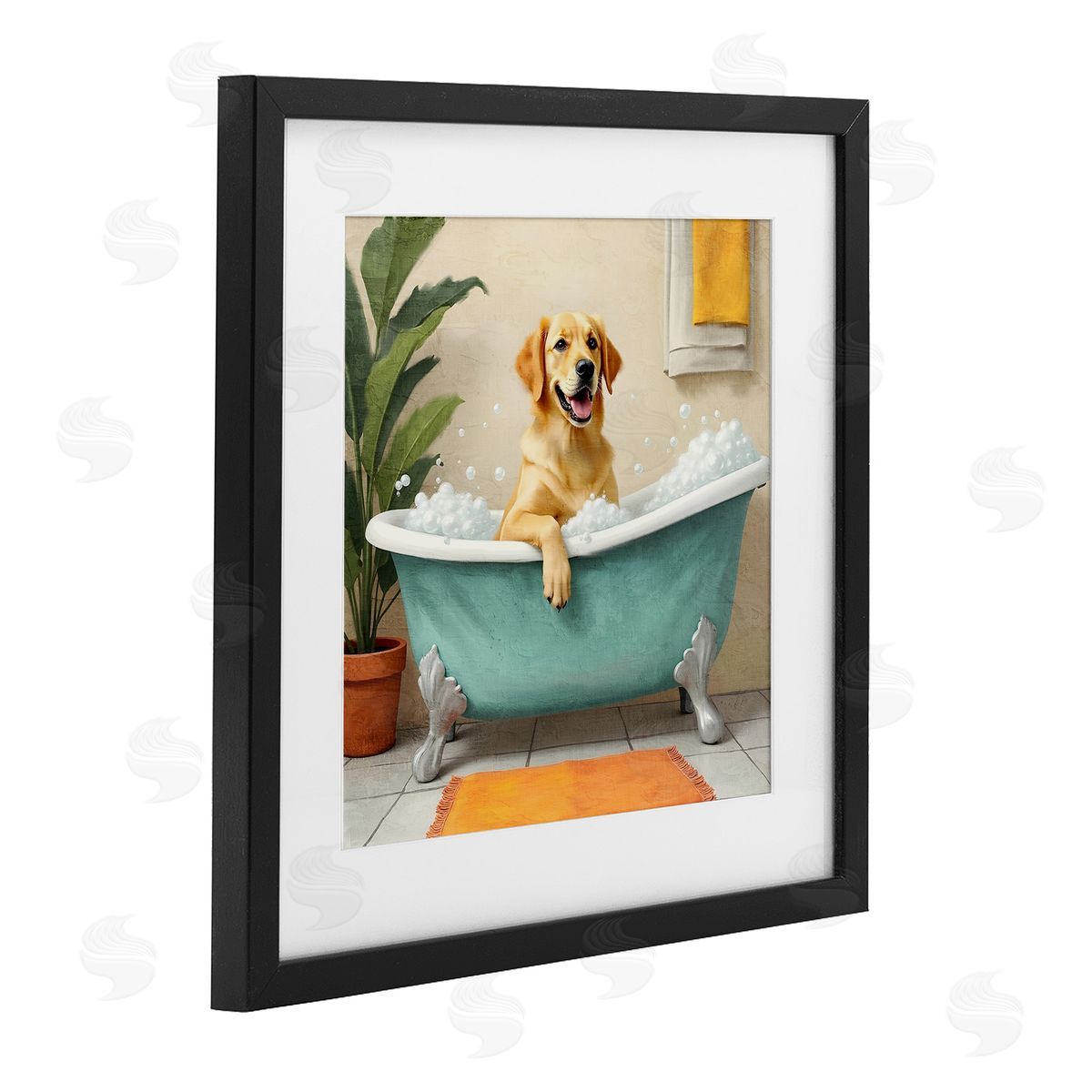 Kim Allen Bubble Bath Labrador Dog Canvas Wall Art Print