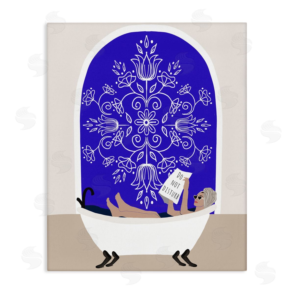 Chen Alyesh Mediterranean Muse Bathtub Canvas Wall Art Print