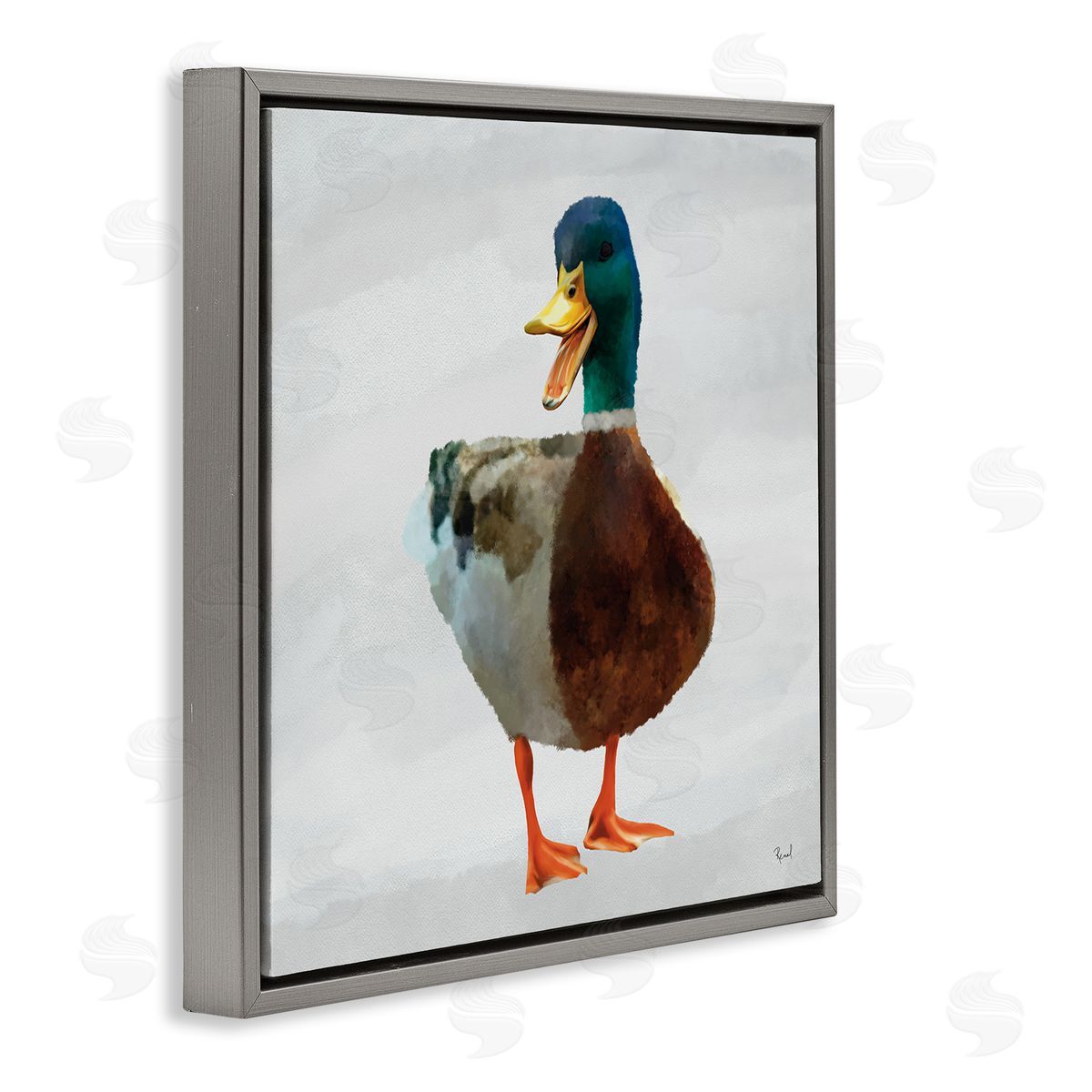 Renel Peters Squawking Duck Portrait Canvas Wall Art Print