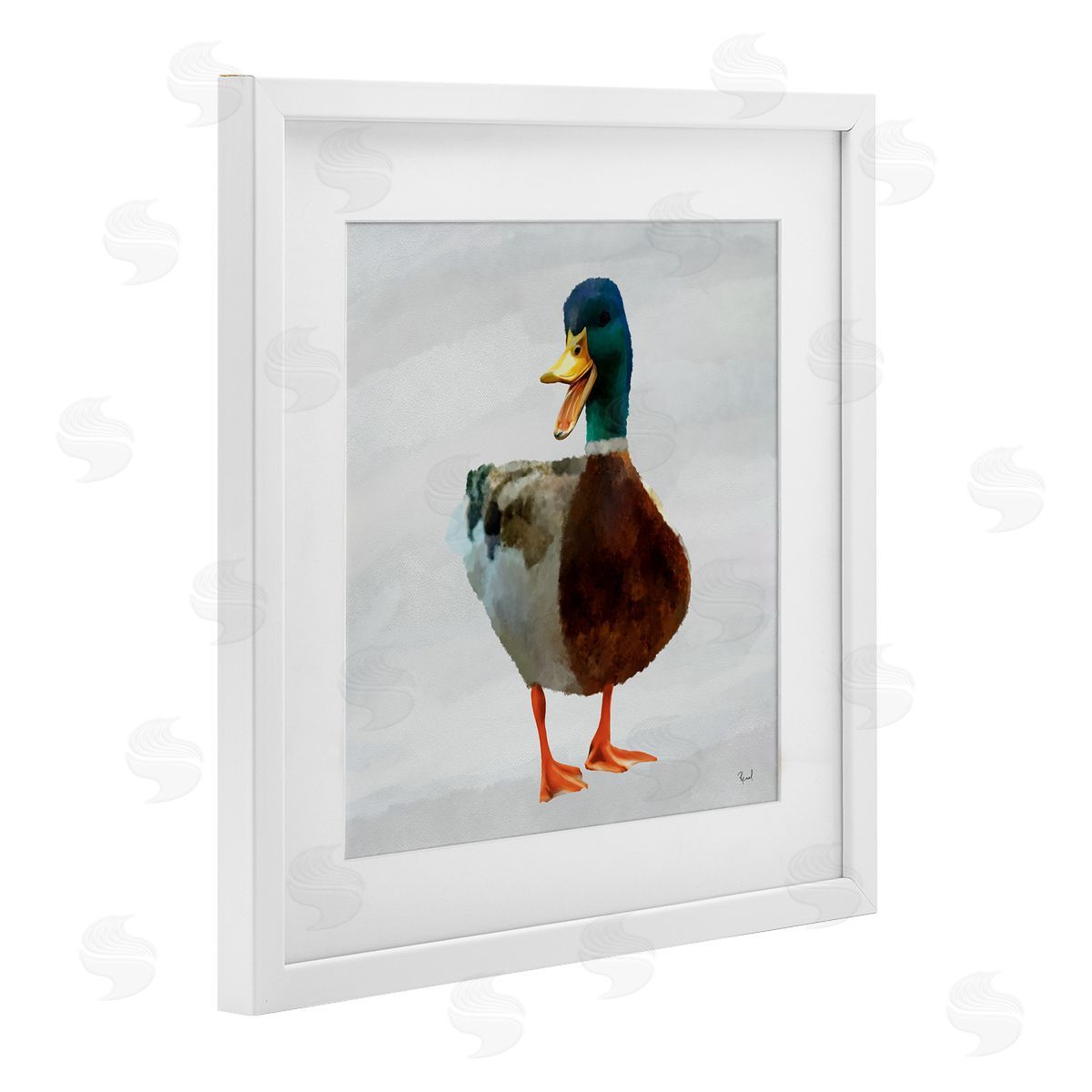 Renel Peters Squawking Duck Portrait Canvas Wall Art Print
