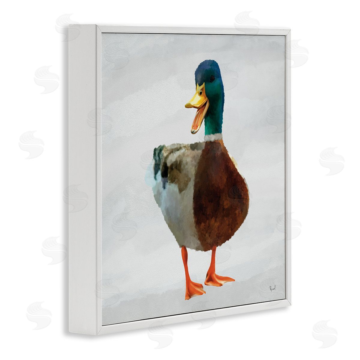 Renel Peters Squawking Duck Portrait Canvas Wall Art Print