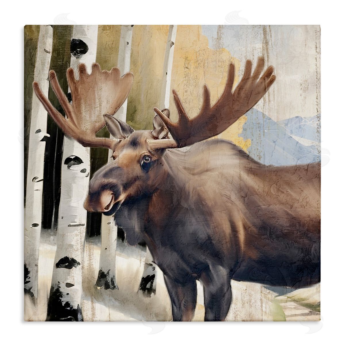 Kim Allen Mountain Walk Moose Portrait Canvas Wall Art Print