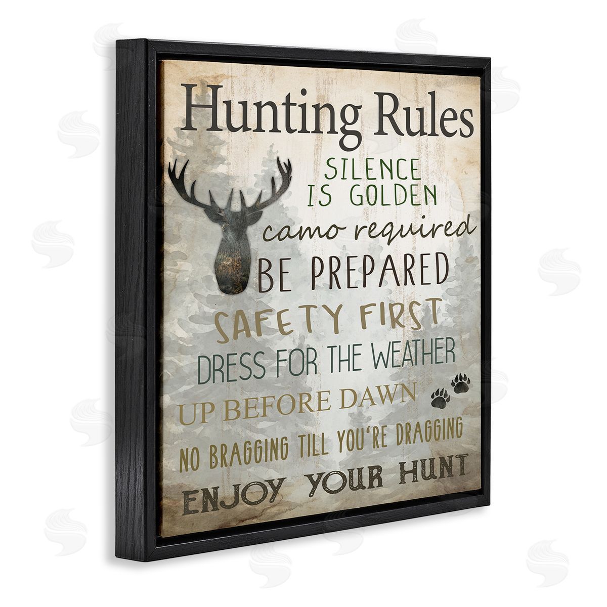 Kim Allen Hunting Rules Rustic List Canvas Wall Art Print