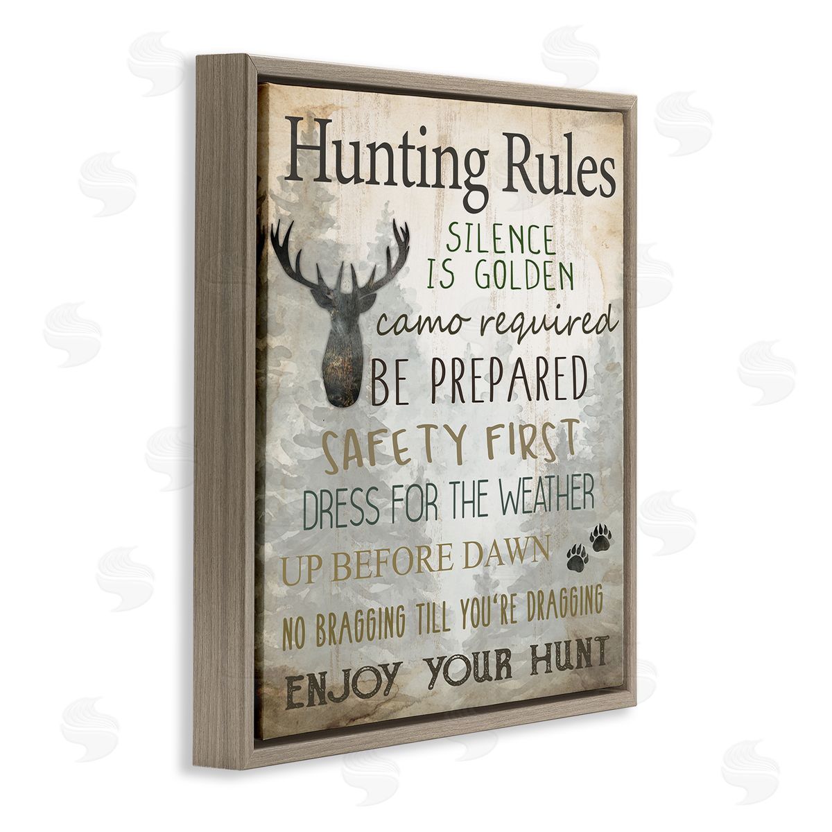 Kim Allen Hunting Rules Rustic List Canvas Wall Art Print