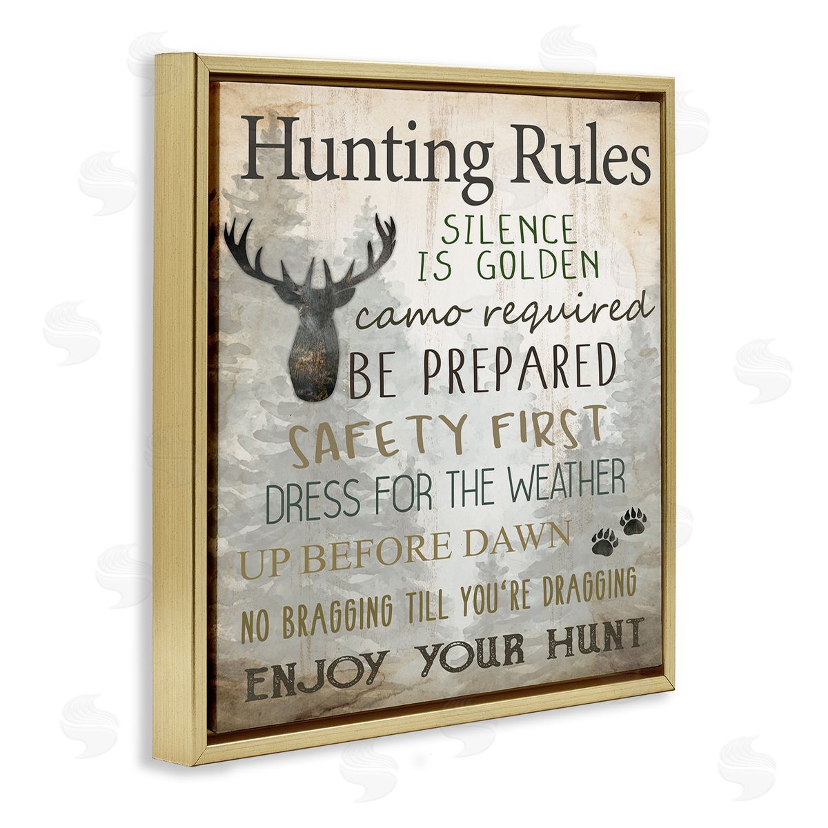 Kim Allen Hunting Rules Rustic List Canvas Wall Art Print