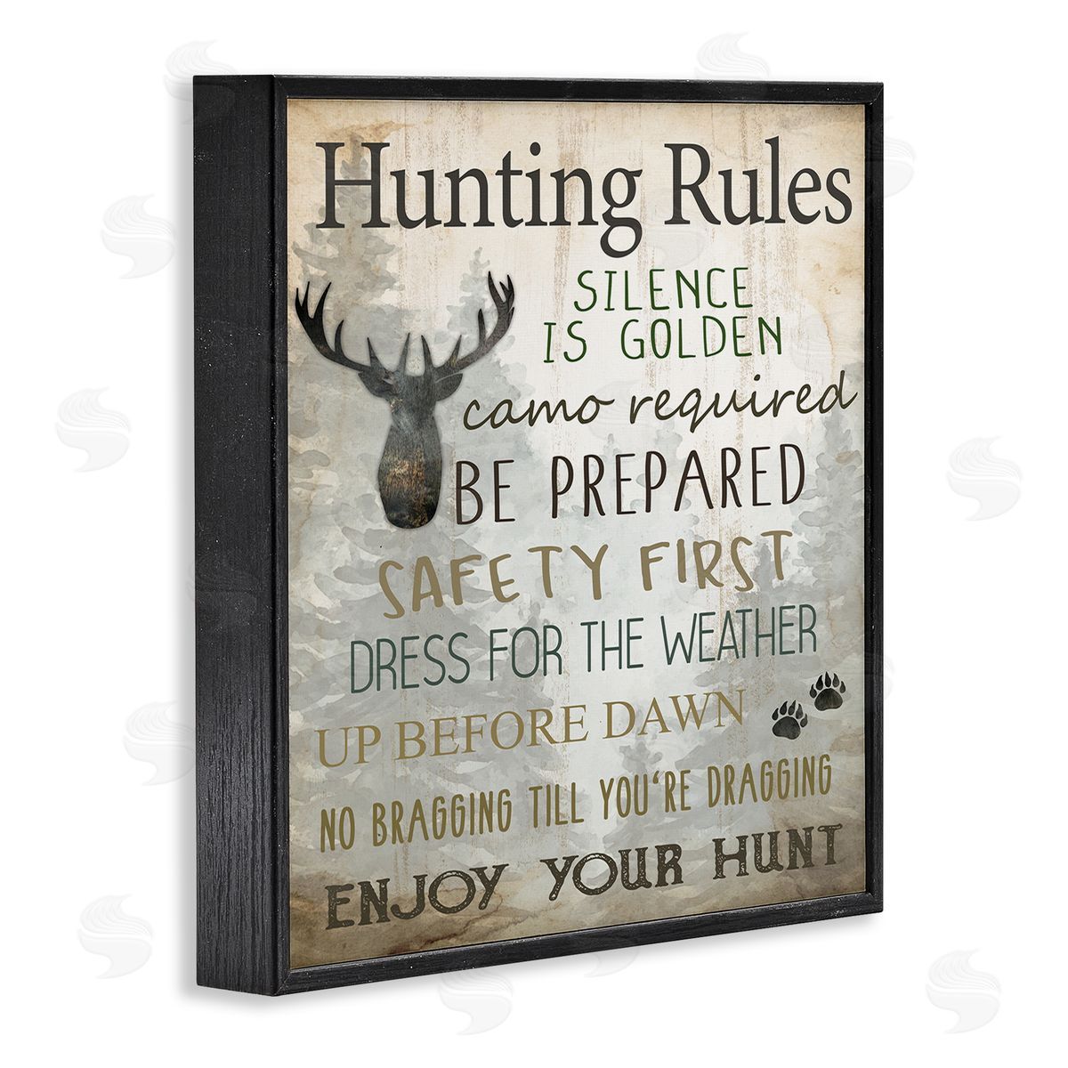 Kim Allen Hunting Rules Rustic List Canvas Wall Art Print