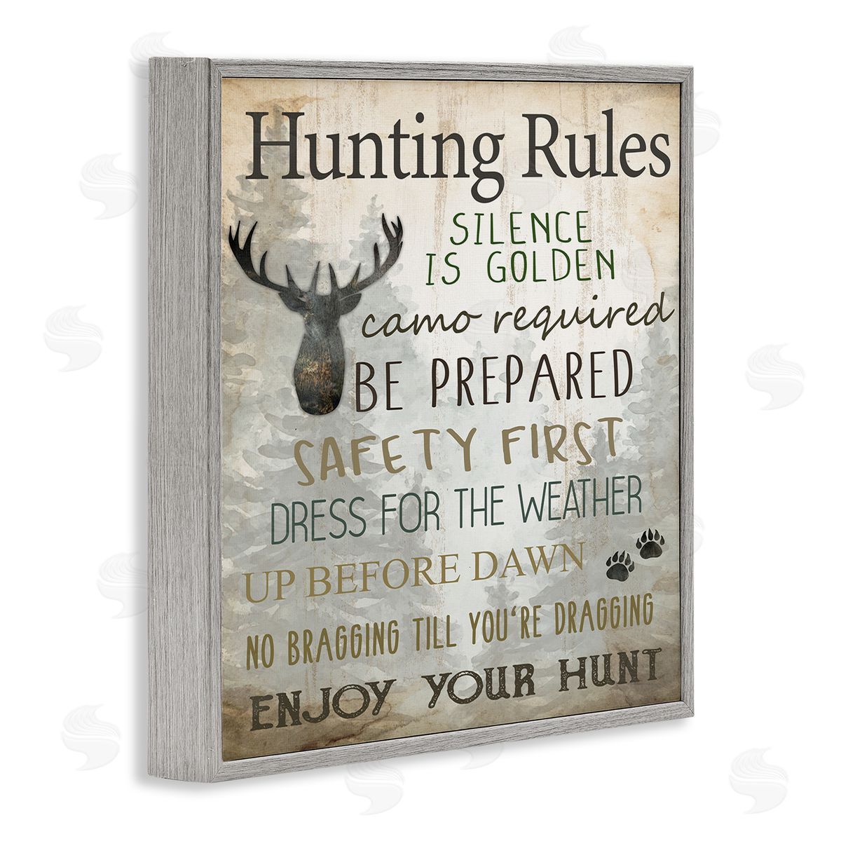 Kim Allen Hunting Rules Rustic List Canvas Wall Art Print