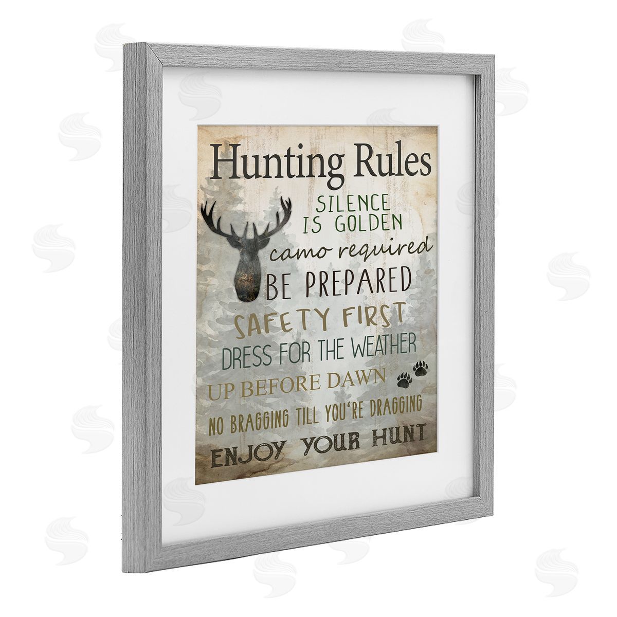 Kim Allen Hunting Rules Rustic List Canvas Wall Art Print