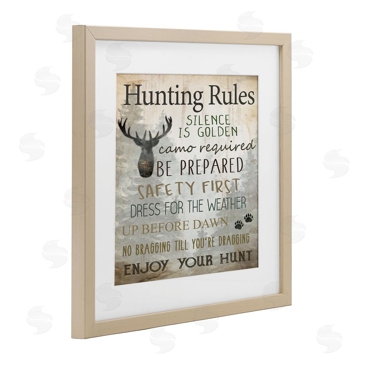 Kim Allen Hunting Rules Rustic List Canvas Wall Art Print