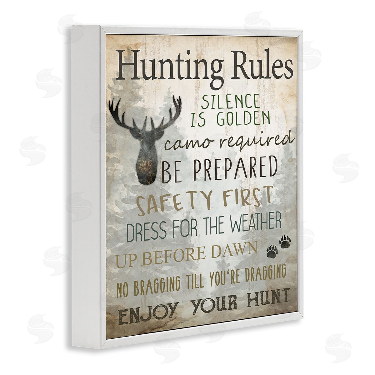 Kim Allen Hunting Rules Rustic List Canvas Wall Art Print