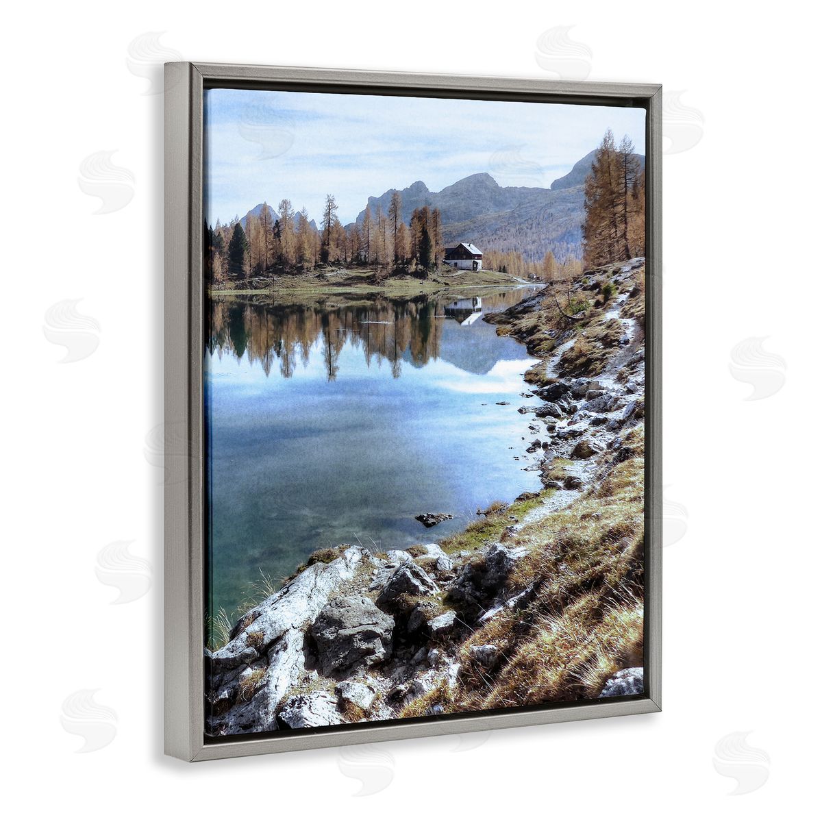 Marcus Prime Lake Cabin Forest Landscape Canvas Wall Art Print