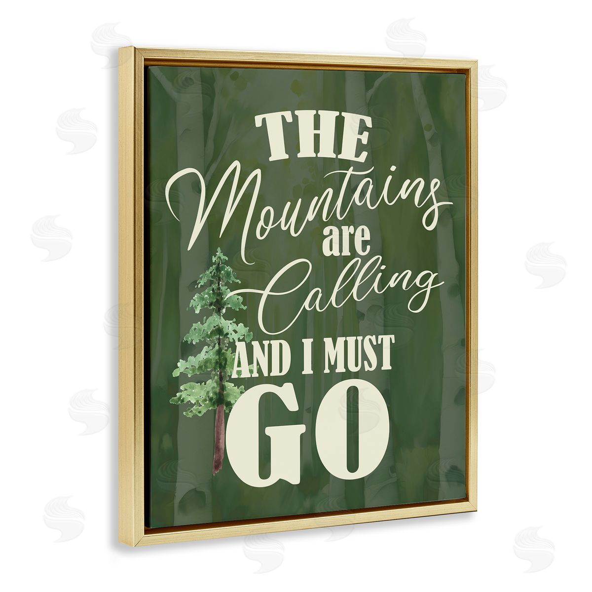Kim Allen Mountains Calling Forest Green Canvas Wall Art Print