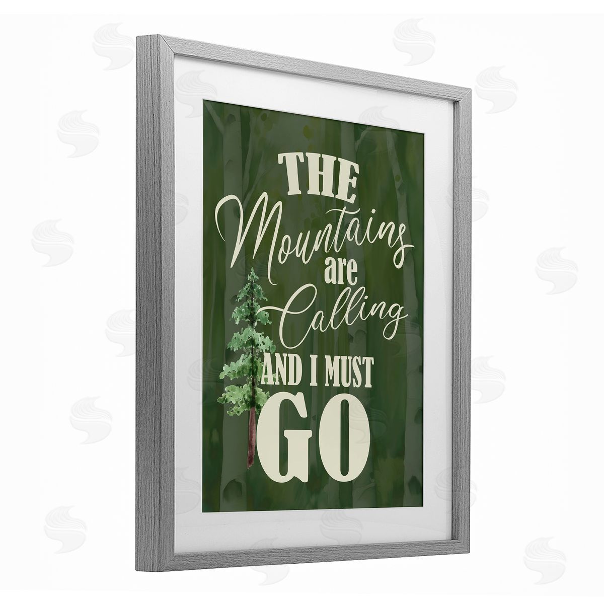 Kim Allen Mountains Calling Forest Green Canvas Wall Art Print