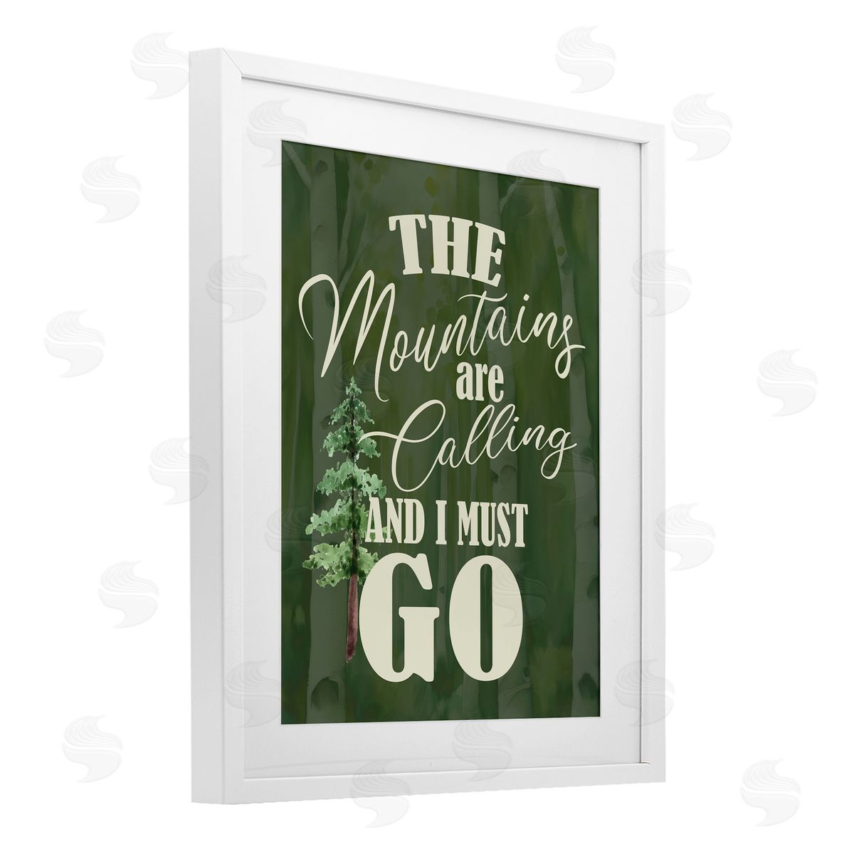 Kim Allen Mountains Calling Forest Green Canvas Wall Art Print