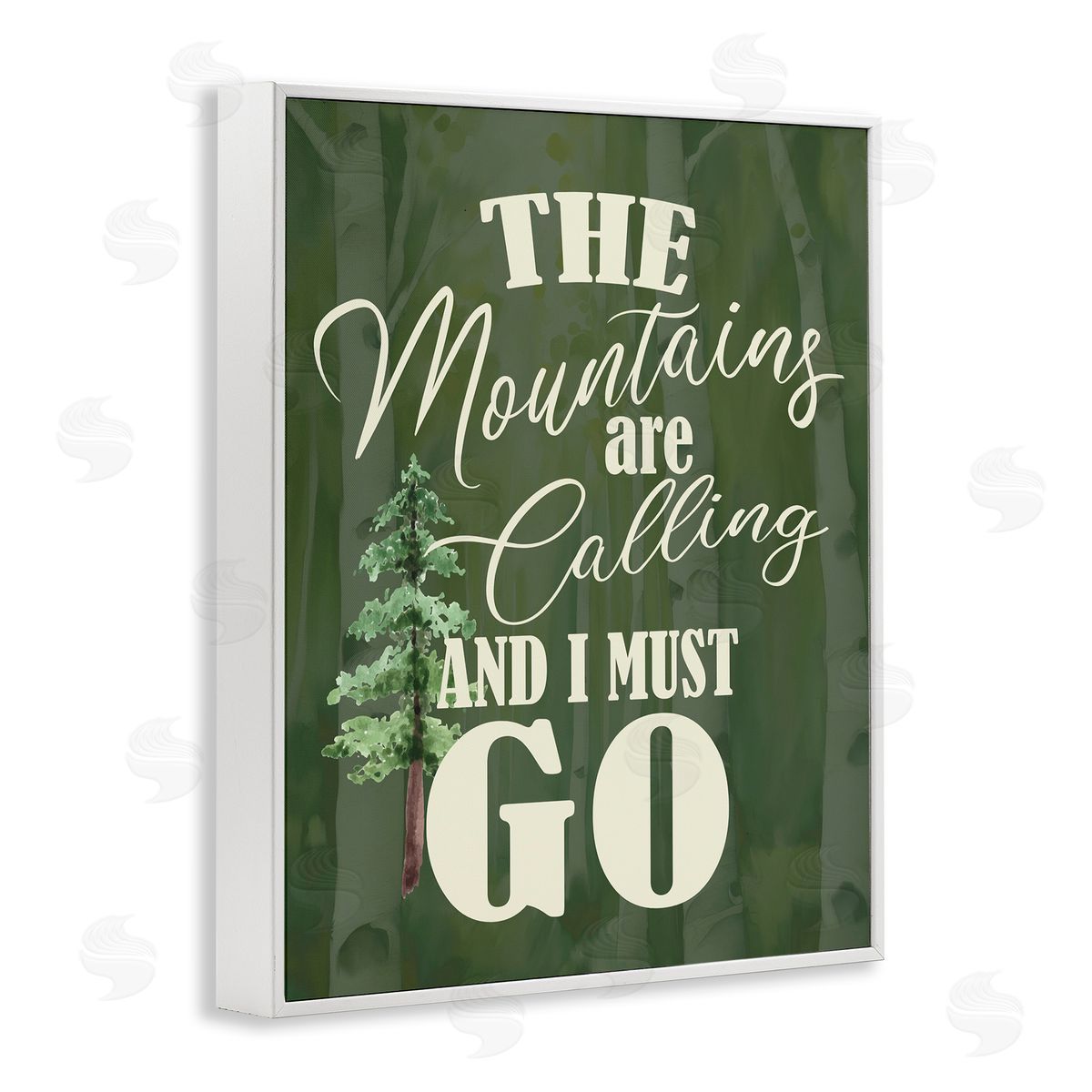 Kim Allen Mountains Calling Forest Green Canvas Wall Art Print