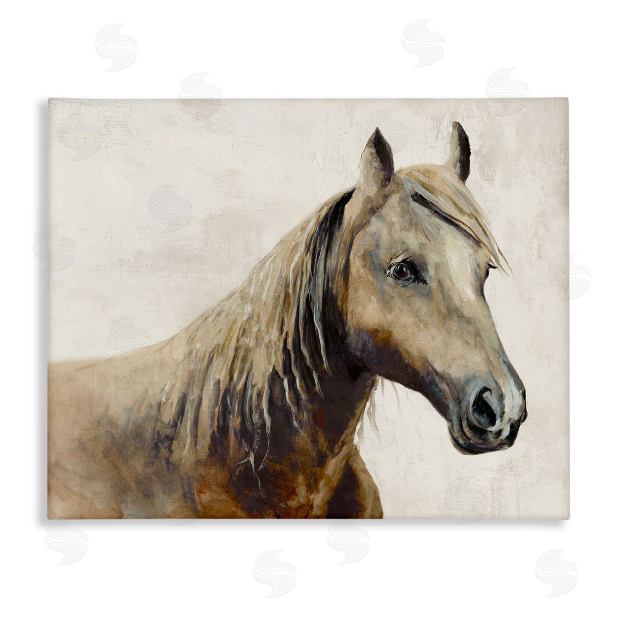 Jacob Q Sea Biscuit Horse Portrait Canvas Wall Art Print