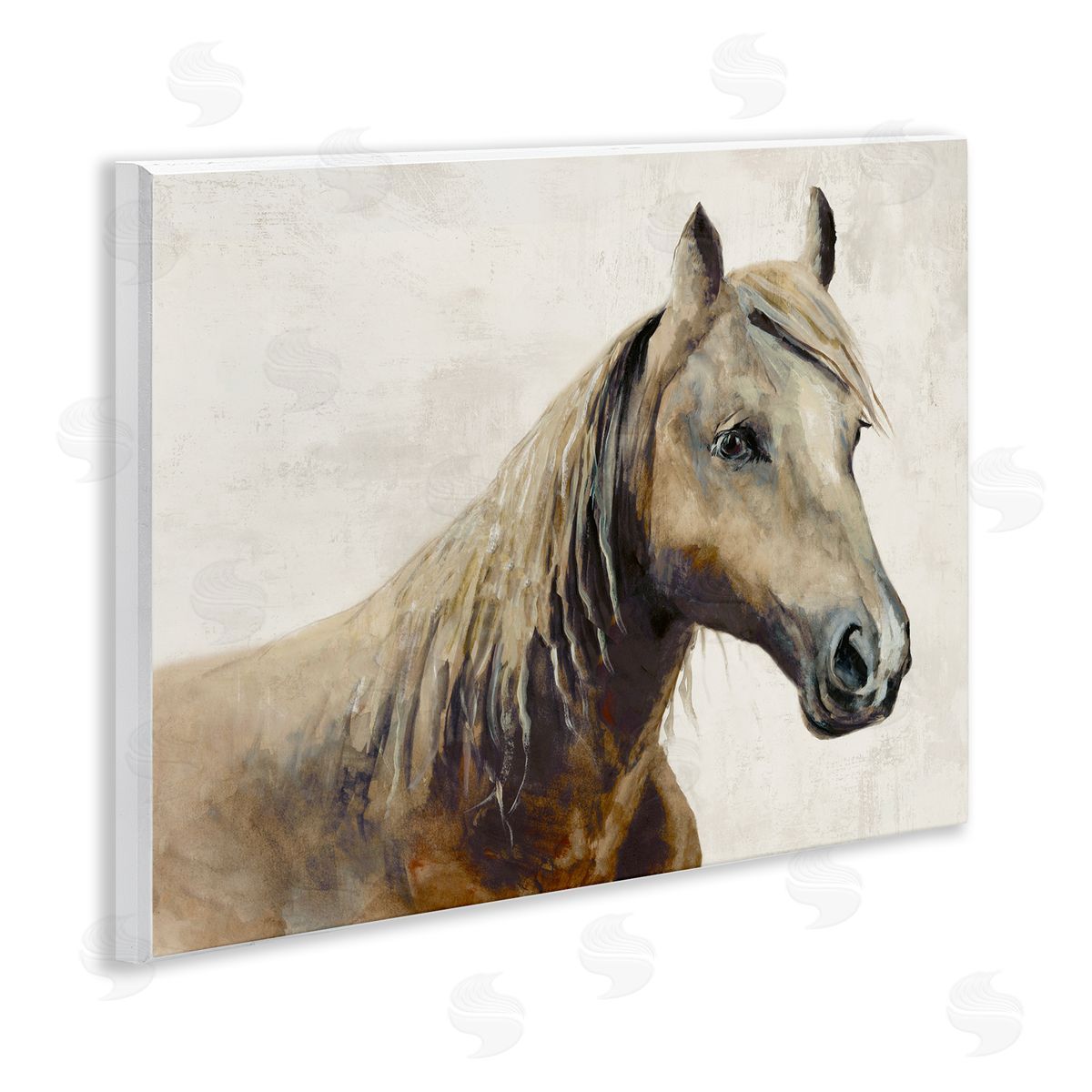 Jacob Q Sea Biscuit Horse Portrait Canvas Wall Art Print