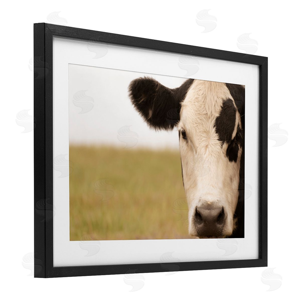 J:L Design Rustic Cow Stare Canvas Wall Art Print