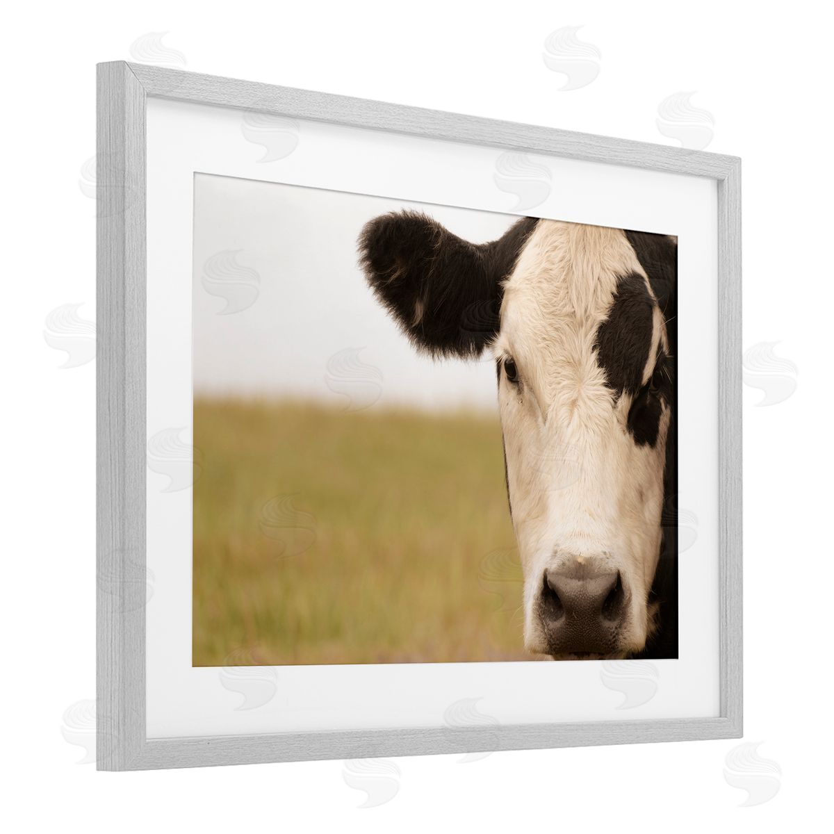 J:L Design Rustic Cow Stare Canvas Wall Art Print
