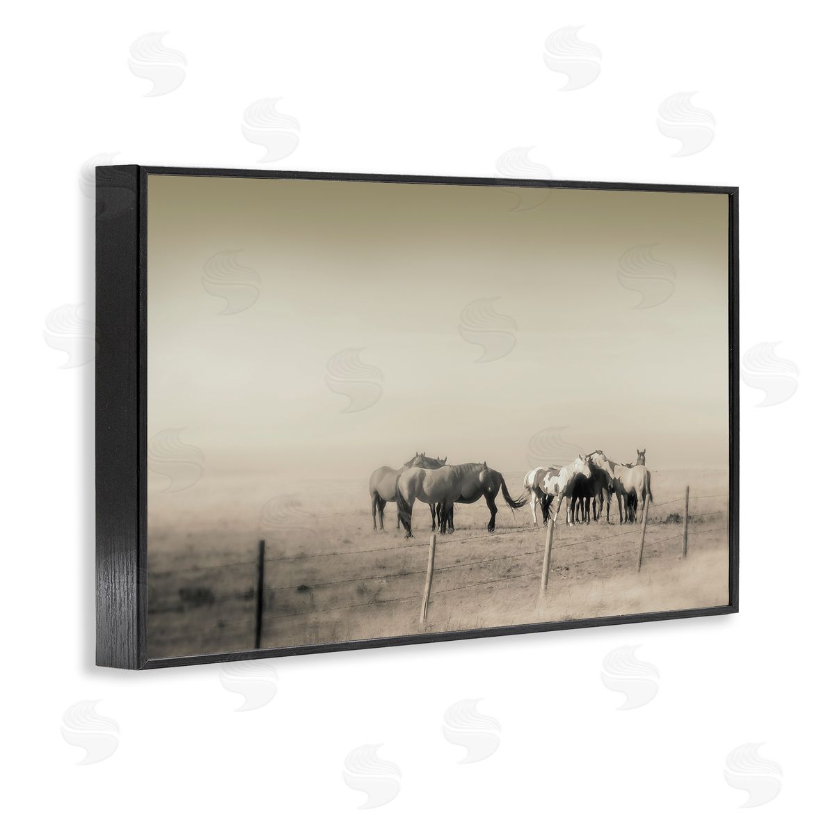 Roberta Murray The Herd Monochrome Horses Canvas Wall Art Print