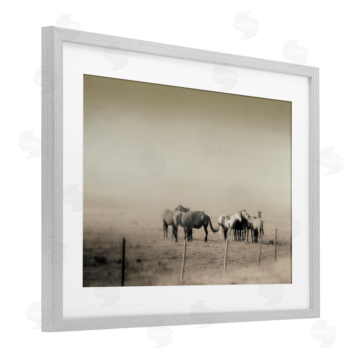 Roberta Murray The Herd Monochrome Horses Canvas Wall Art Print