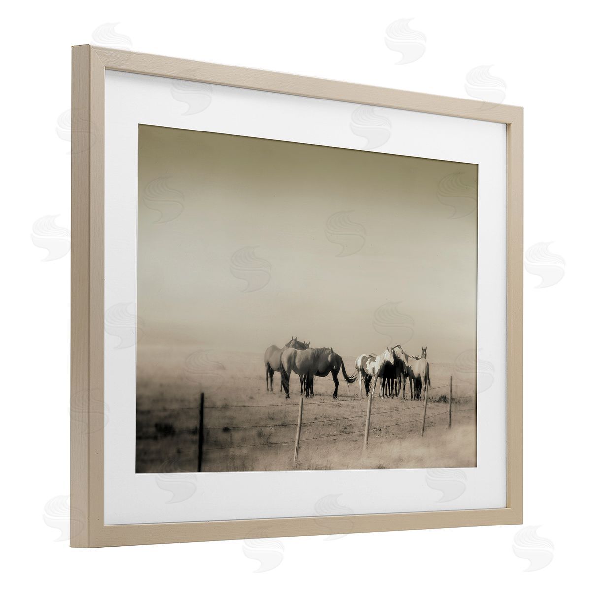 Roberta Murray The Herd Monochrome Horses Canvas Wall Art Print