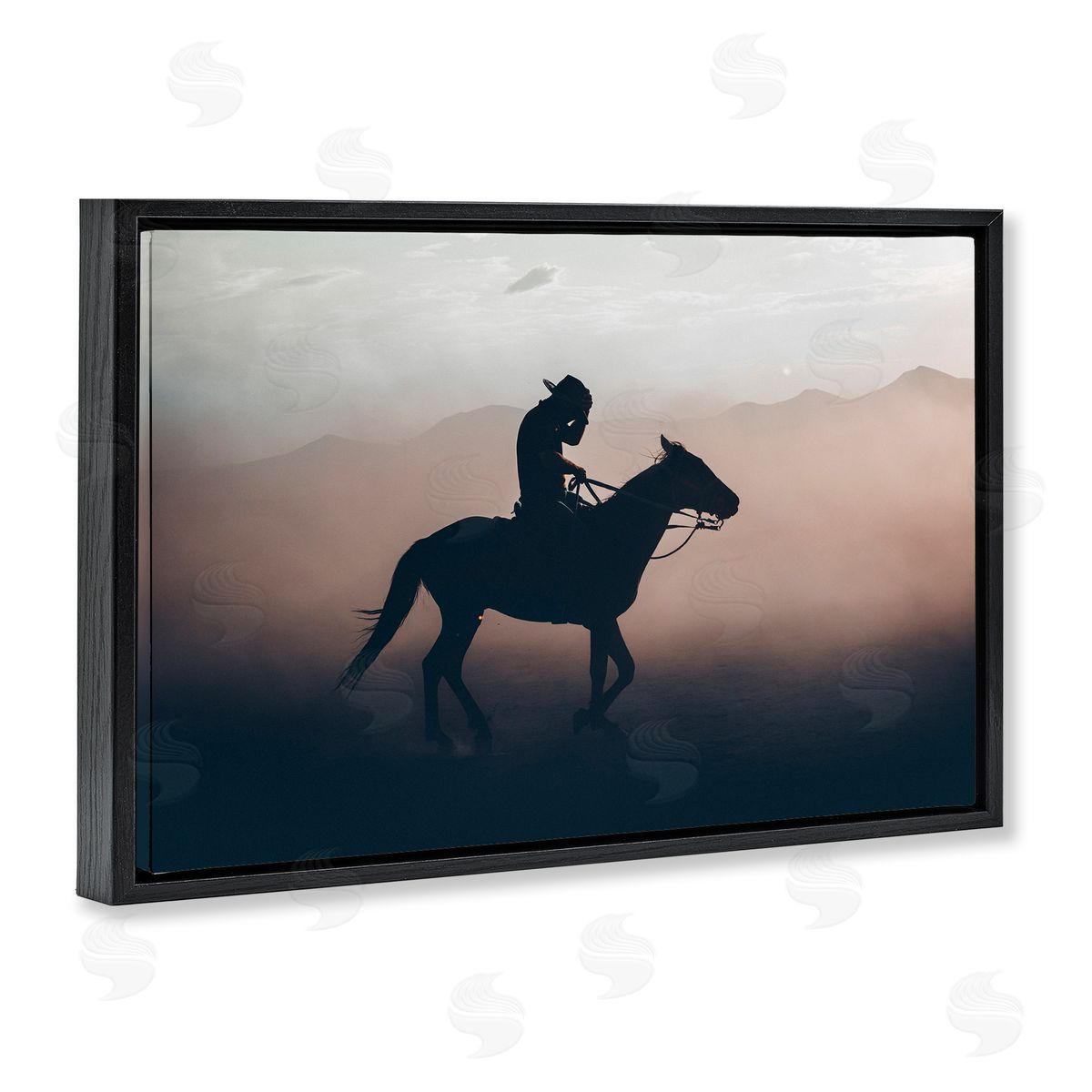 1x Sprinting Cowboy on Horseback Canvas Wall Art Print