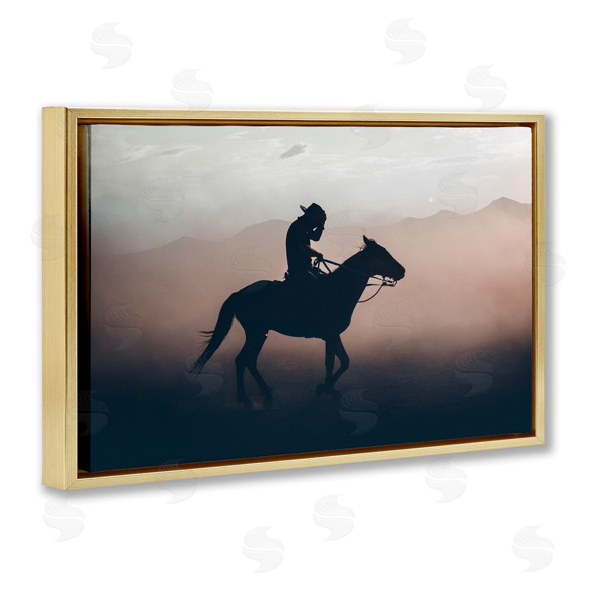 1x Sprinting Cowboy on Horseback Canvas Wall Art Print