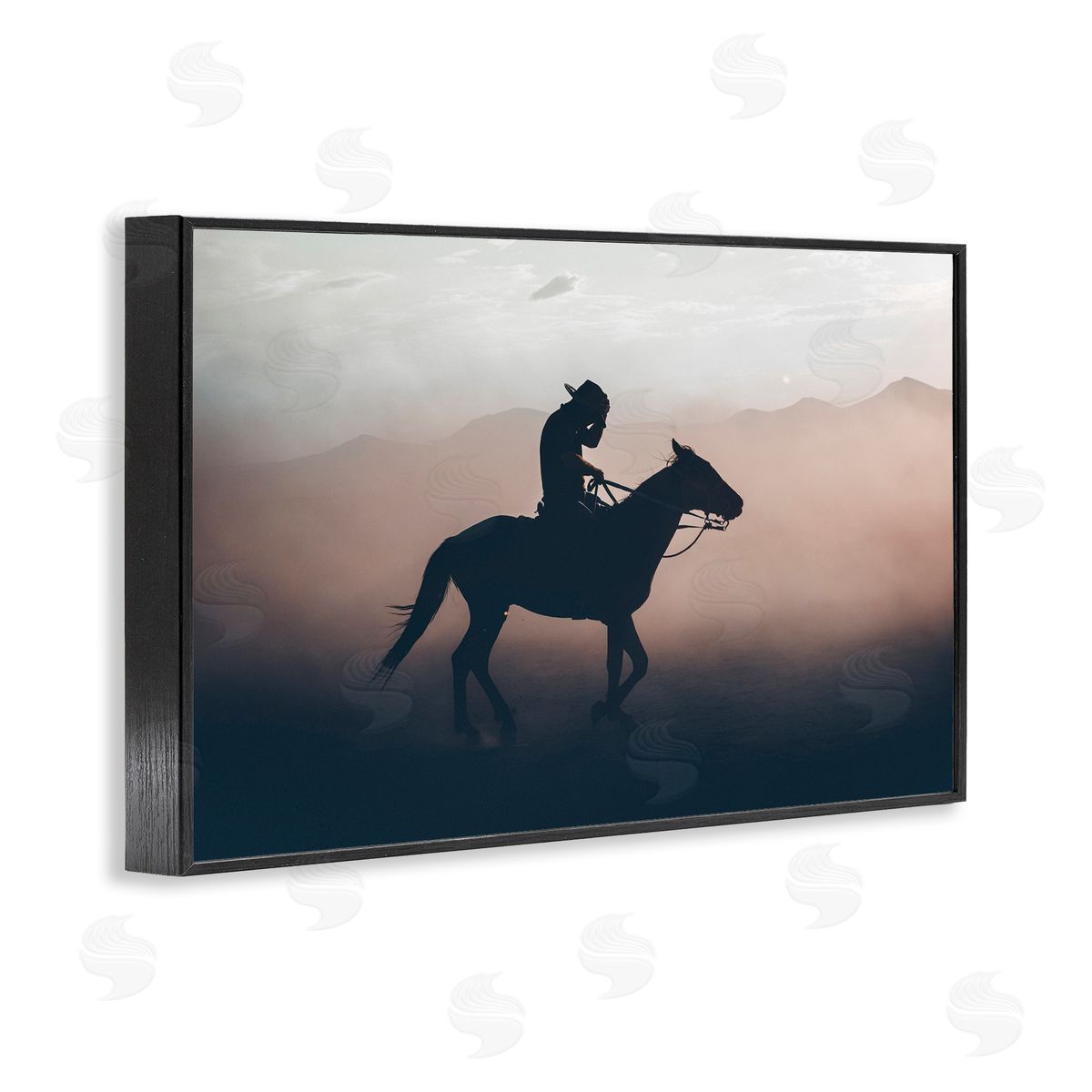 1x Sprinting Cowboy on Horseback Canvas Wall Art Print