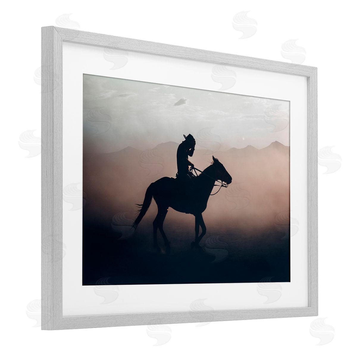 1x Sprinting Cowboy on Horseback Canvas Wall Art Print