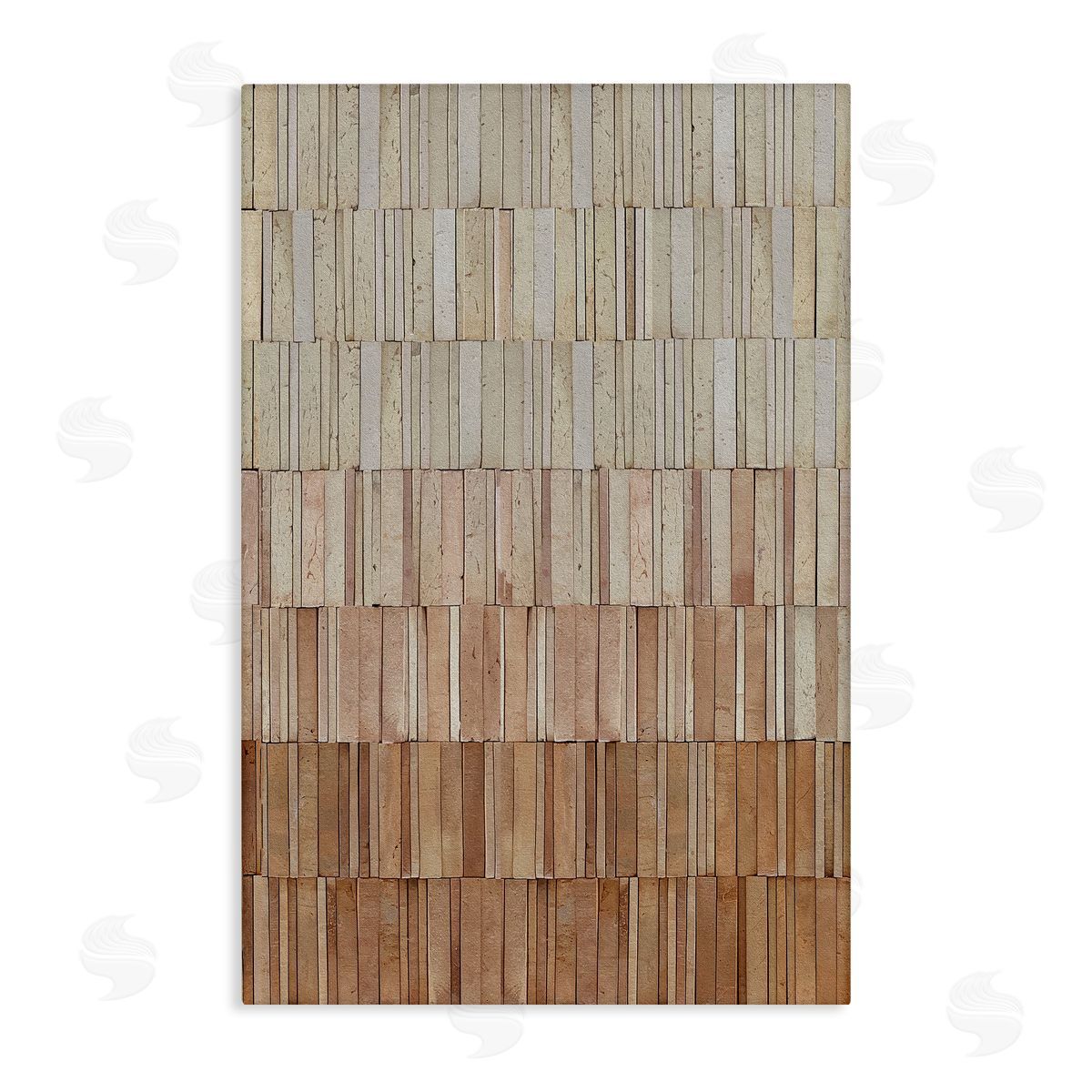 Flora Kouta Terracotta Wall Pattern Canvas Wall Art Print
