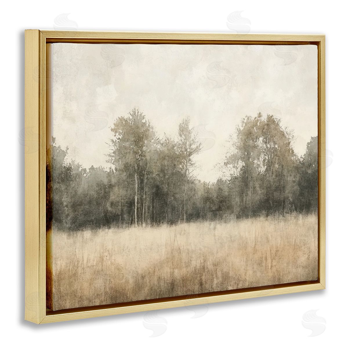 Mona Grace Neutral Watercolor Woodland Canvas Wall Art Print